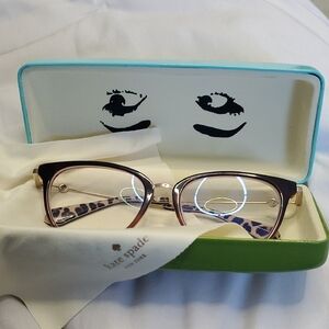 Kate Spade Women's Reading Glasses with Brown and Gold Accents